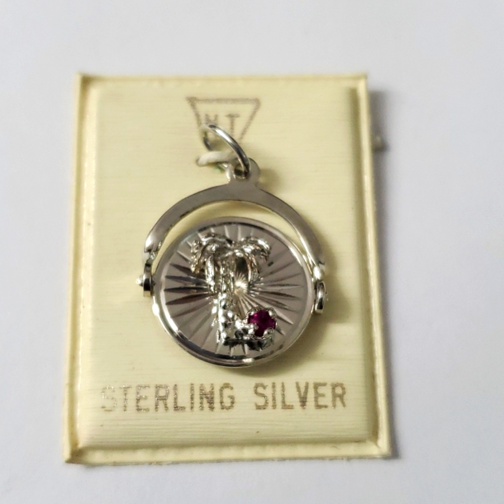 Sterling Silver 925 Jamaica 1 Ruby Pendant